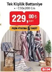 SARAR TEK KİŞİLİK BATTANİYE